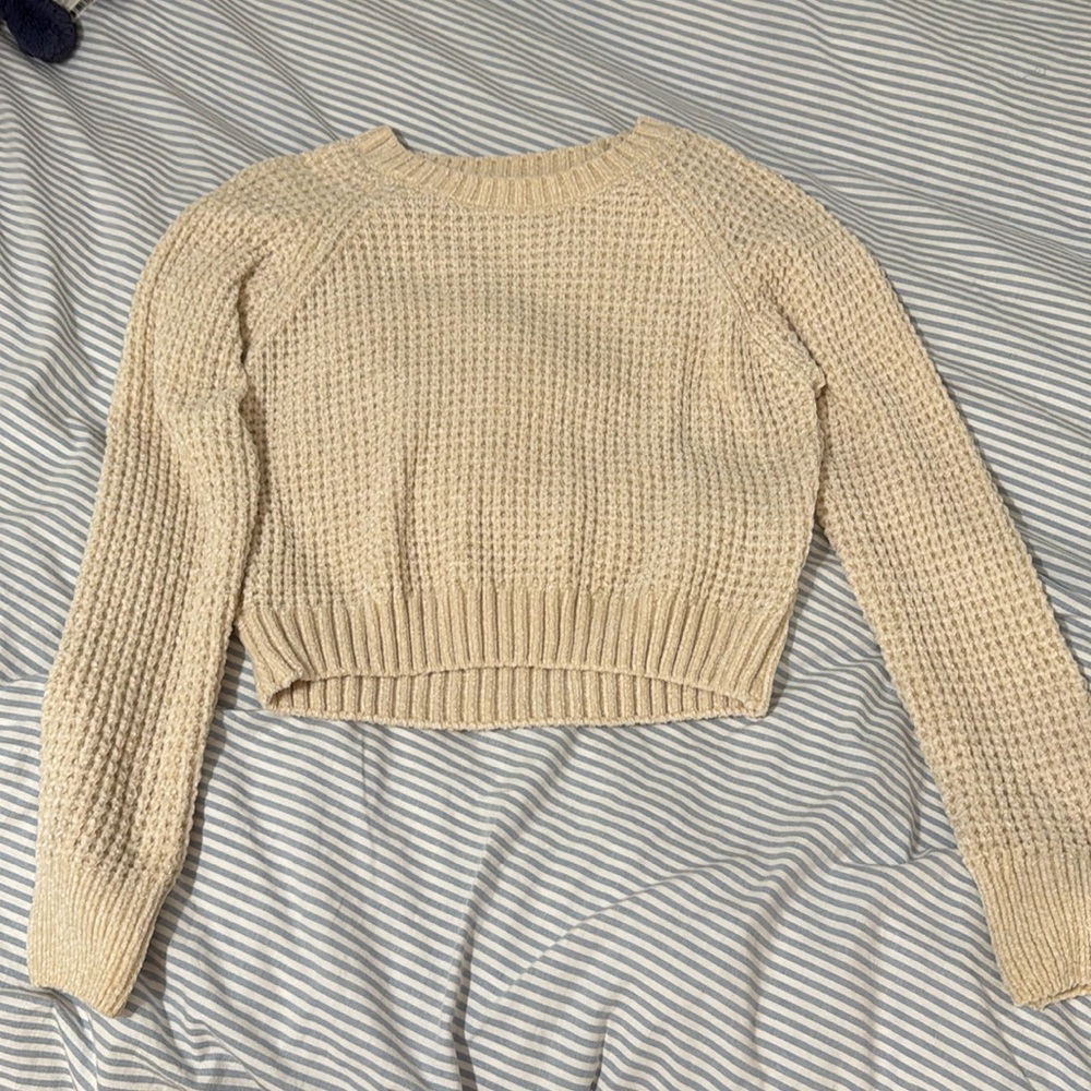 Altar’d State cream colored cropped knit sweater